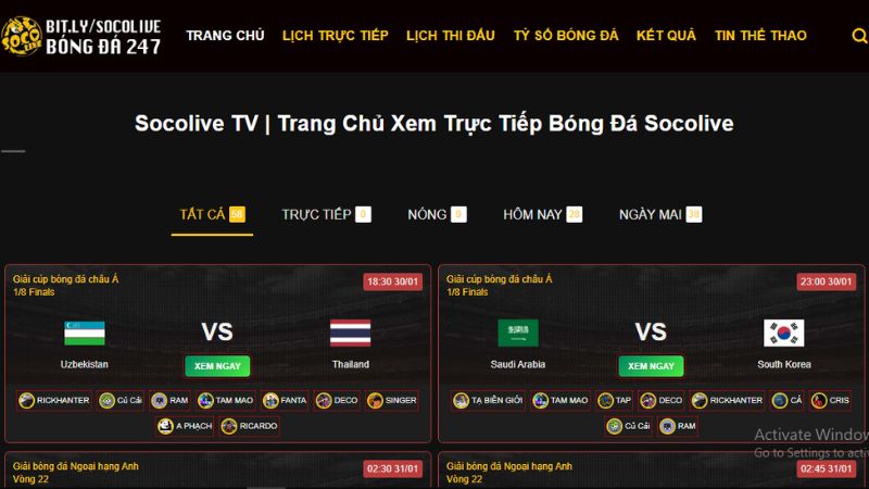 Tác giả Tâm Thanh mang đến website trực tiếp và thông tin bóng đá tuyệt vời